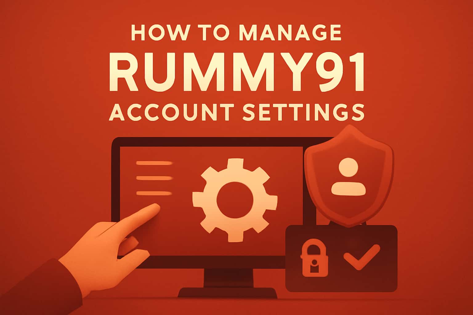An informational graphic illustrating account management settings for Rummy91.