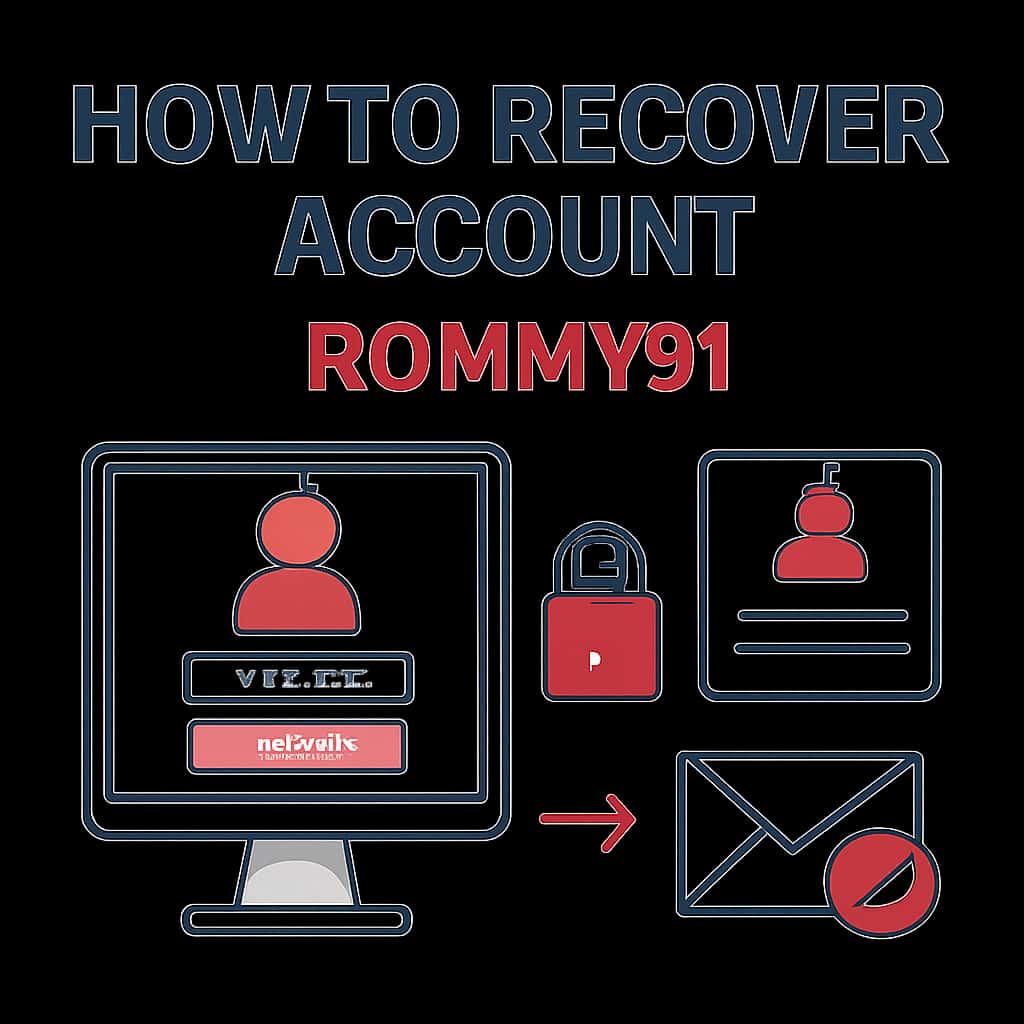 Illustration detailing the account recovery steps for Rummy91.