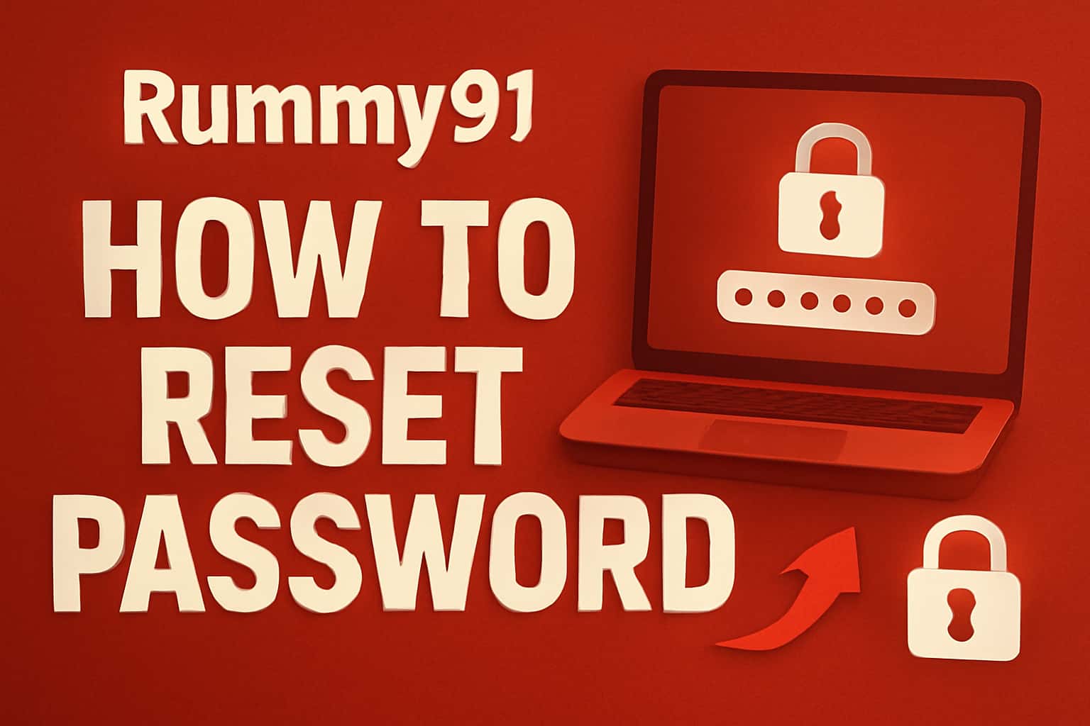 An informational scene depicting the process of resetting a Rummy91 password.