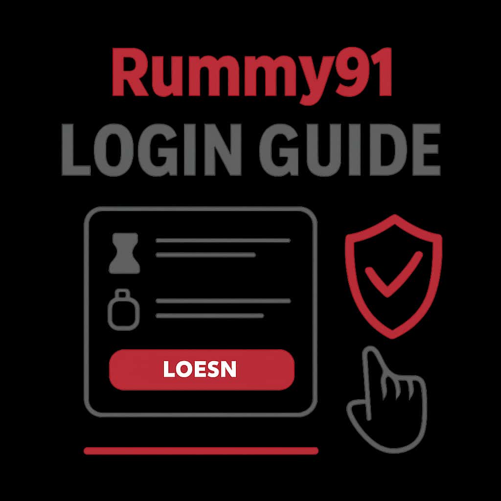 An educational diagram illustrating the login process for Rummy91.