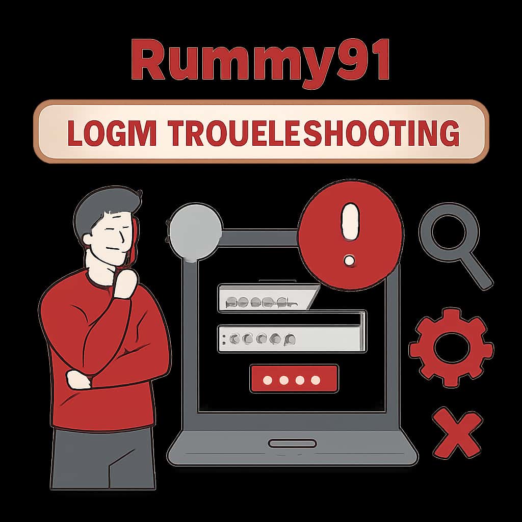 Diagram illustrating steps for Rummy91 login troubleshooting.