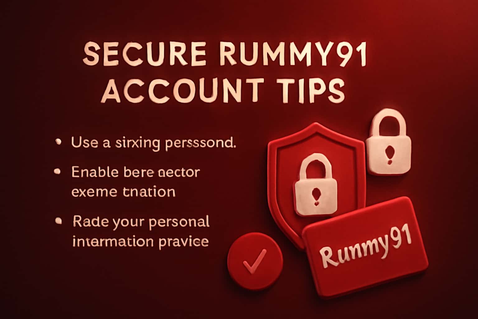 An informational graphic showcasing secure account tips for Rummy91.